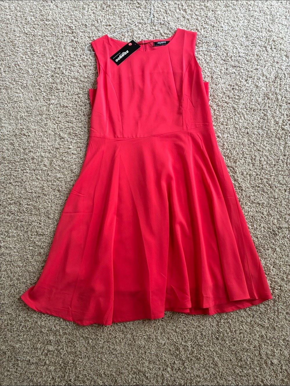 zeagoo Peach/coral color Fit-and-Flare Sleeveless Dress